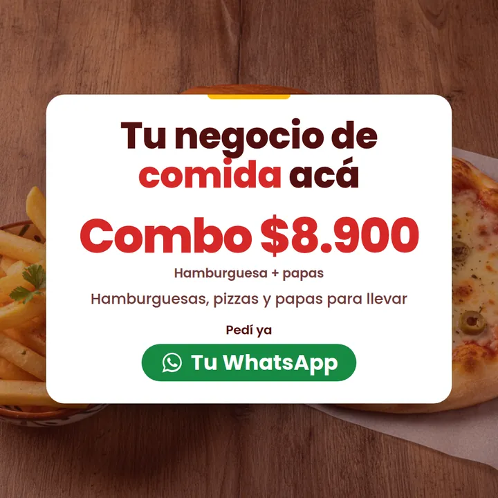 Muestra de anuncio para comida: tu negocio puede estar acá