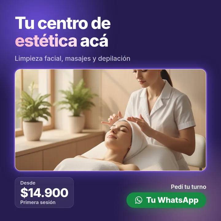 Muestra de anuncio para estética: tu negocio puede estar acá