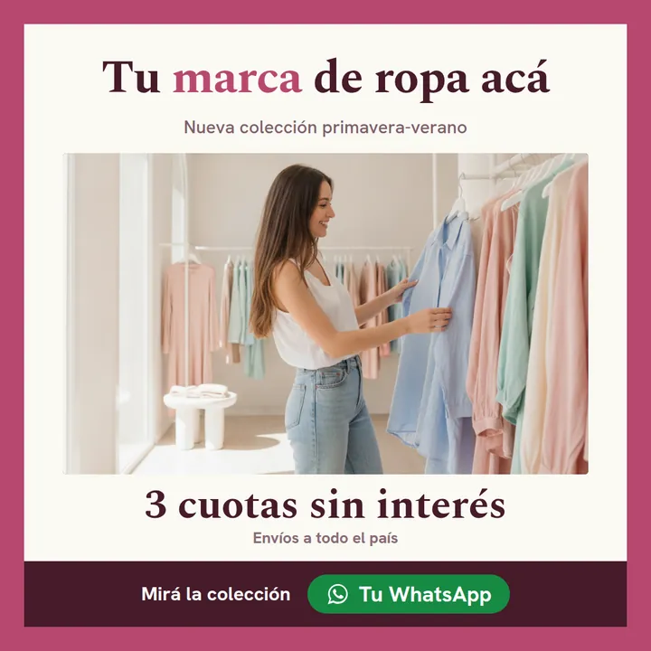 Muestra de anuncio para indumentaria: tu negocio puede estar acá